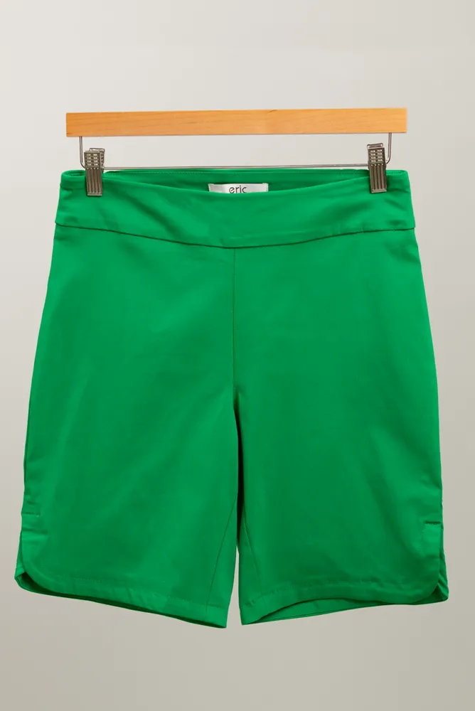 Women's High-Rise Pull-On Bermuda Shorts- Kelly Grenn