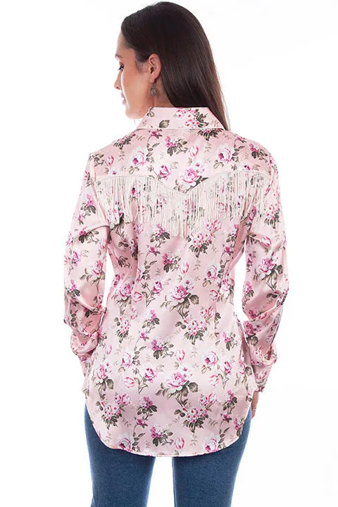 Women's Honey Creek Collection Blouse: Floral With Fringe